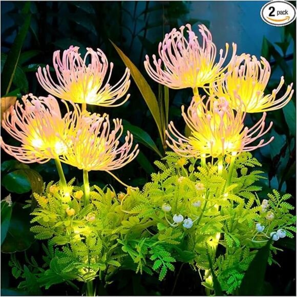 Solar Garden Lights, Solar Flowers Lights with Glowing Flowers & Stems, Upgraded - Picture 7 of 7